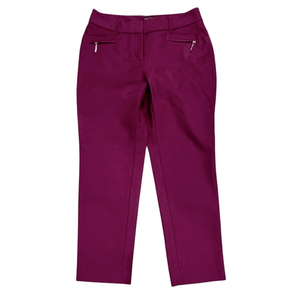 WHBM Merlot Perfect Form Contour Straight-Leg Ankle Pants Cotton-Nylon-Spandex - Picture 1 of 6